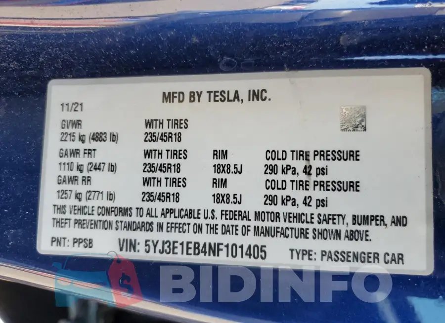 5YJ3E1EB4NF101405 Photo# 13