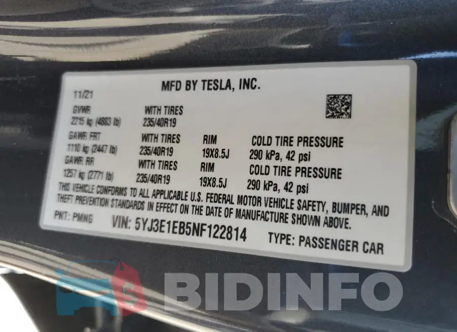5YJ3E1EB5NF122814 Photo# 12