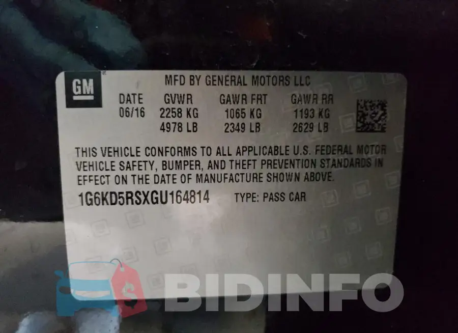 1G6KD5RSXGU164814 Photo# 12