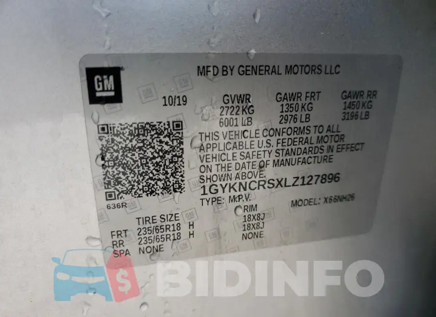1GYKNCRSXLZ127896 Photo# 13