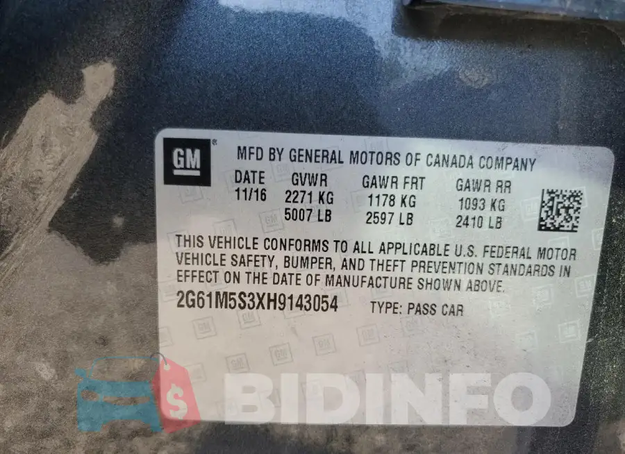 2G61M5S3XH9143054 Photo# 13
