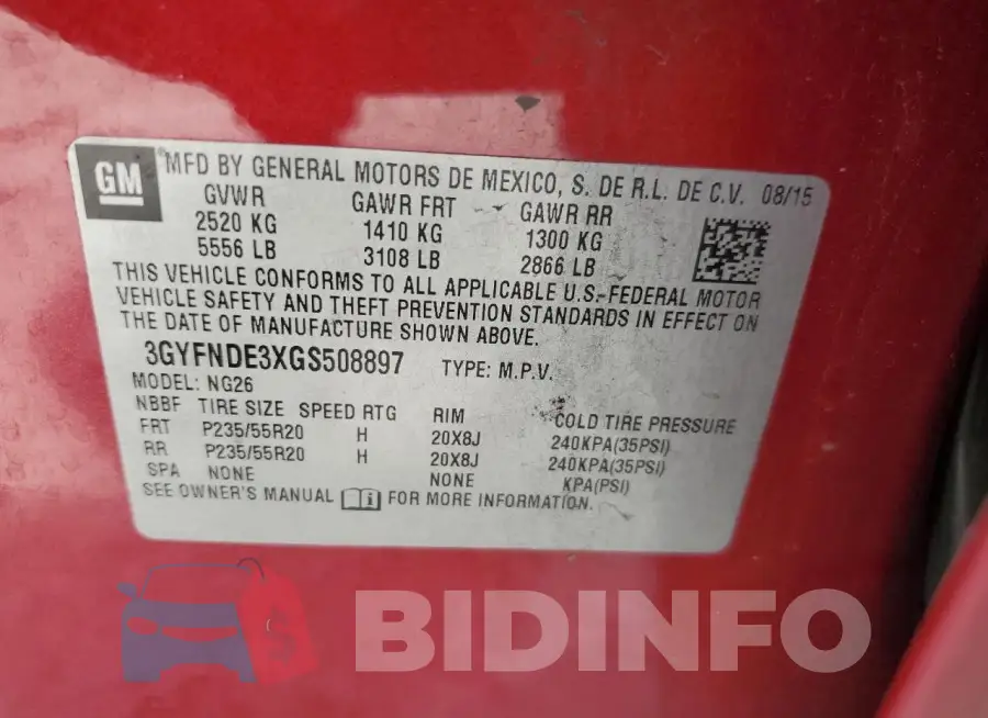 3GYFNDE3XGS508897 Photo# 13