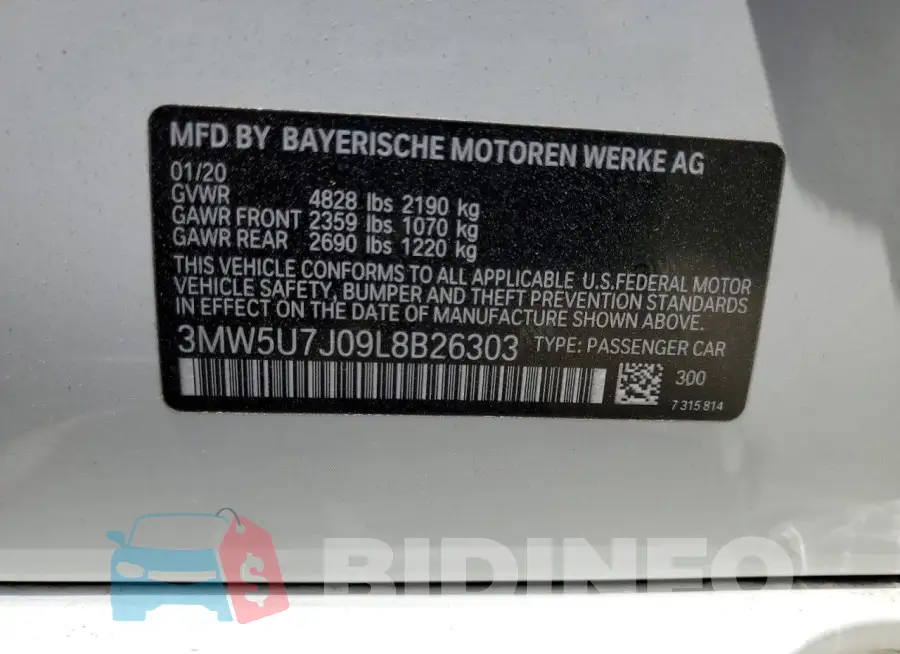 3MW5U7J09L8B26303 Photo# 12