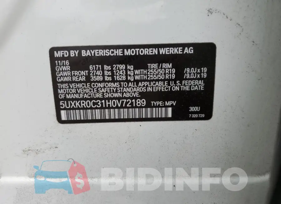 5UXKR0C31H0V72189 Photo# 13