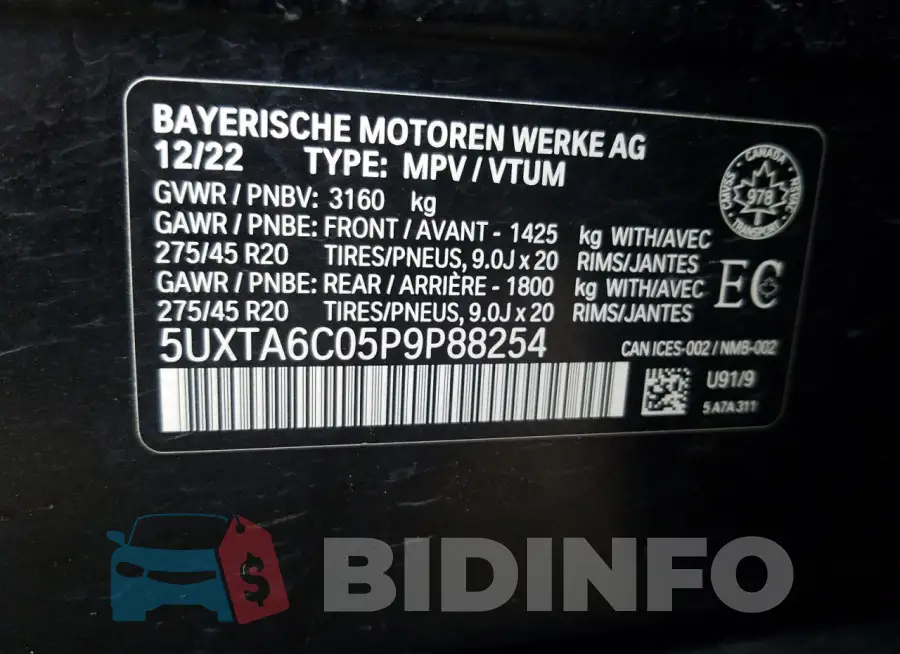 5UXTA6C05P9P88254 Photo# 13