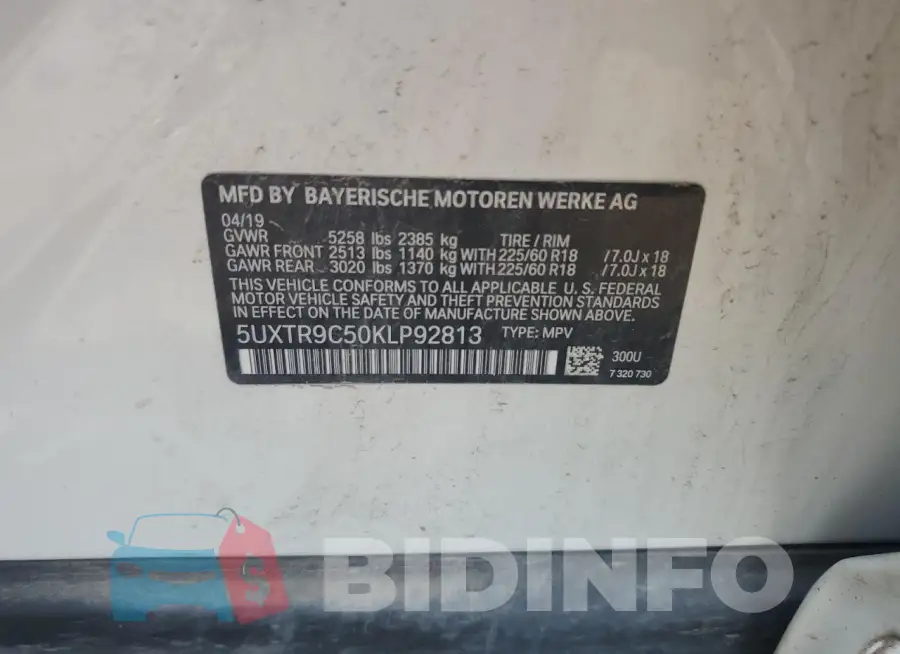 5UXTR9C50KLP92813 Photo# 13