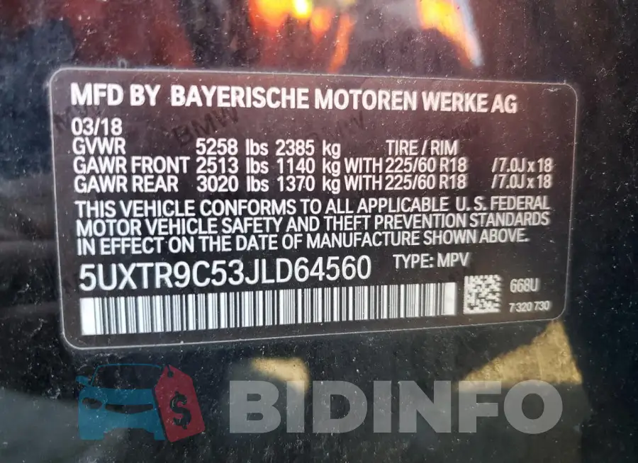 5UXTR9C53JLD64560 Photo# 13