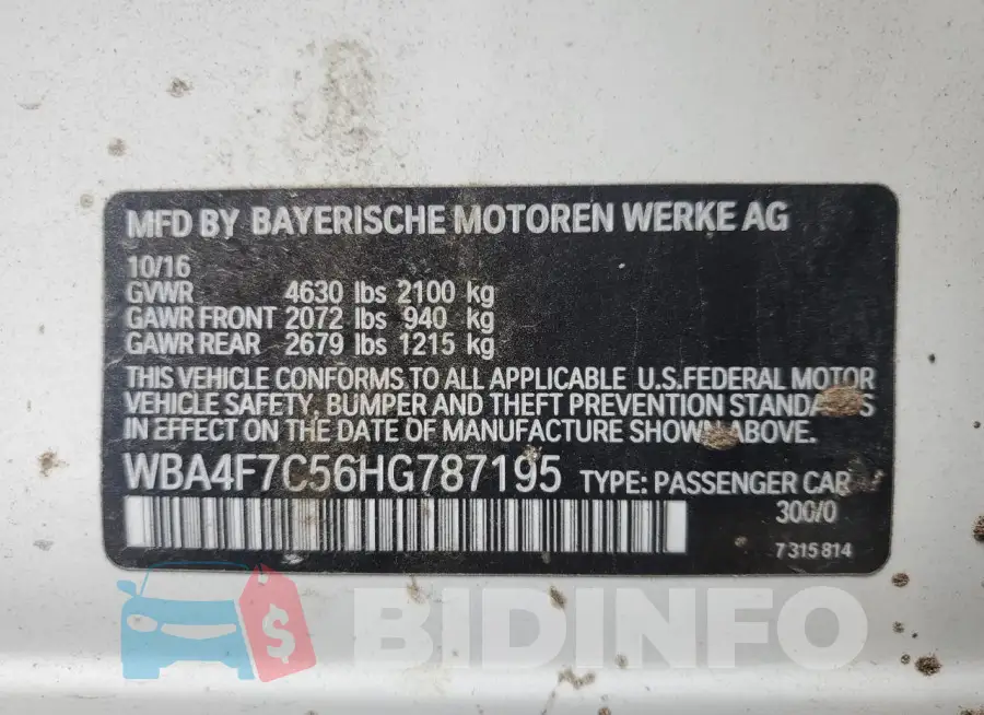 WBA4F7C56HG787195 Photo# 13