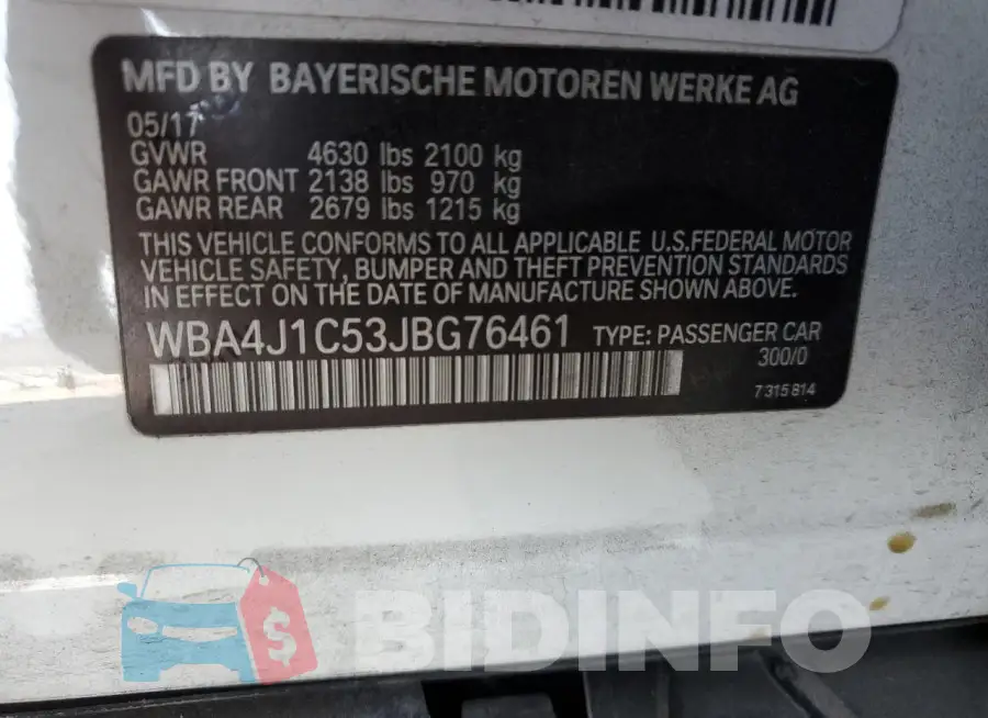 WBA4J1C53JBG76461 Photo# 13
