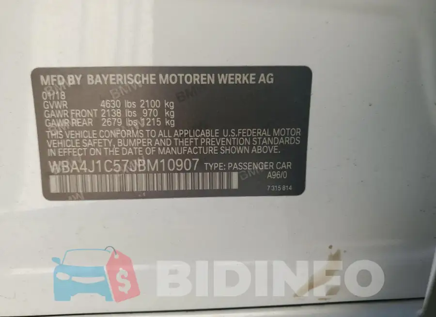 WBA4J1C57JBM10907 Photo# 12