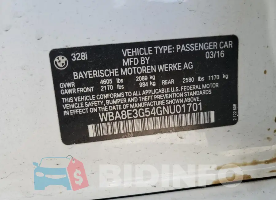 WBA8E3G54GNU01701 Photo# 12