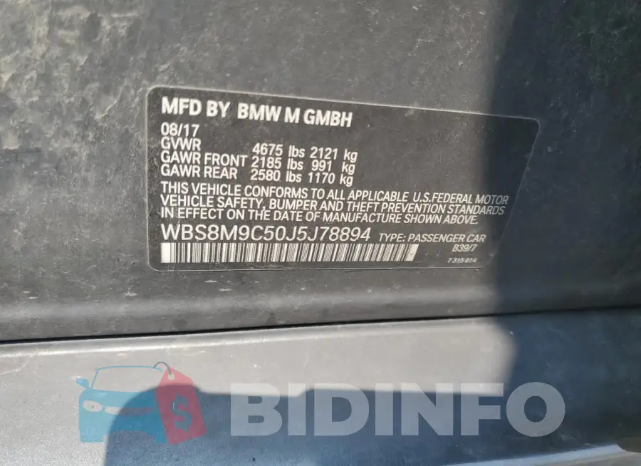 WBS8M9C50J5J78894 Photo# 12