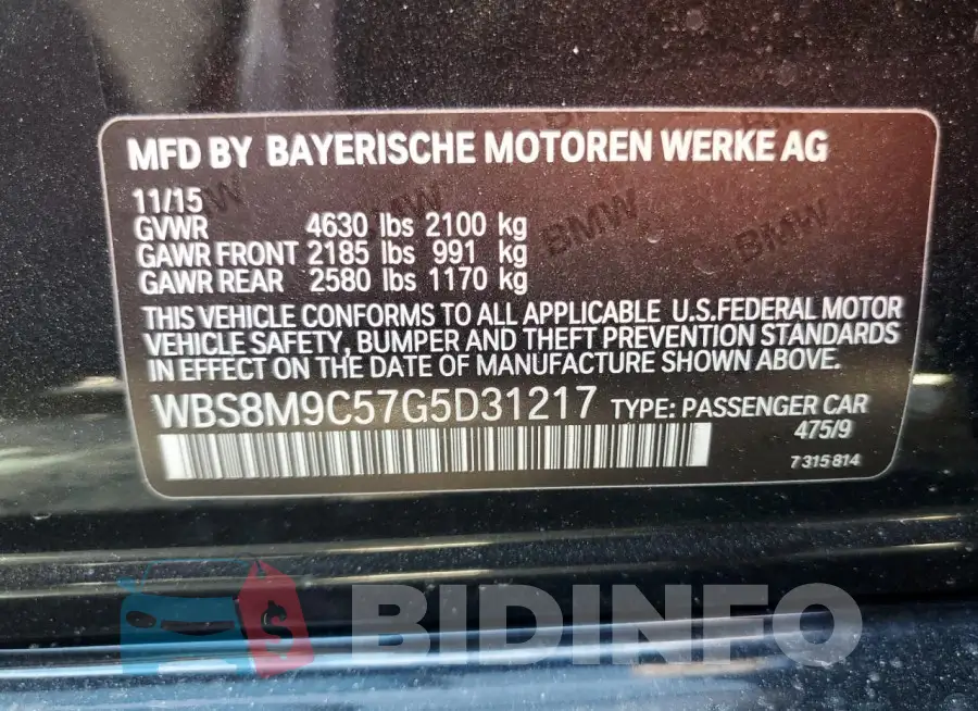 WBS8M9C57G5D31217 Photo# 12