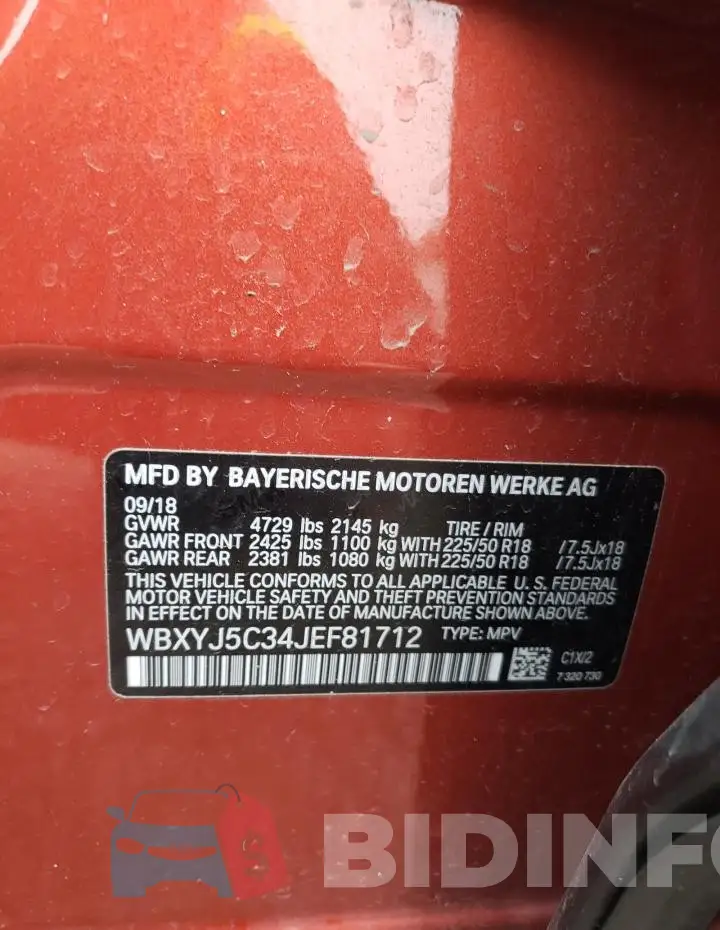 WBXYJ5C34JEF81712 Photo# 13