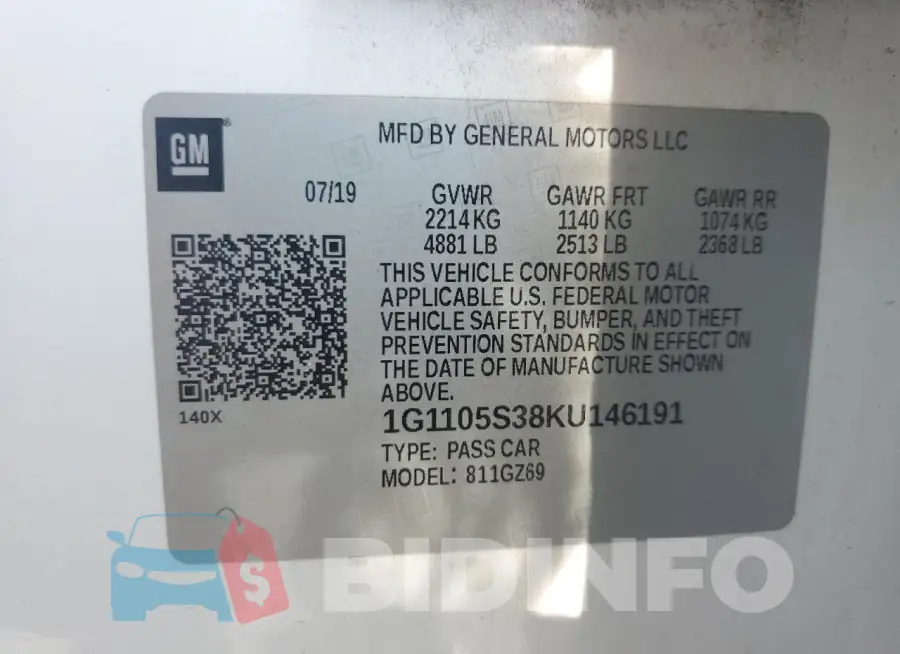 1G1105S38KU146191 Photo# 12