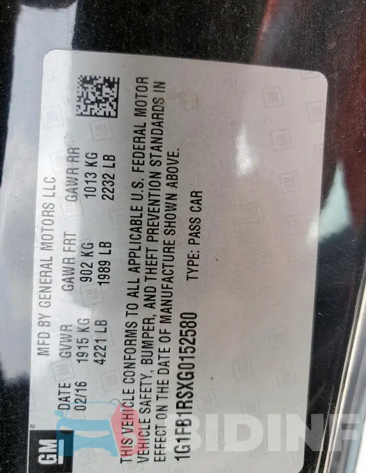 1G1FB1RSXG0152580 Photo# 13