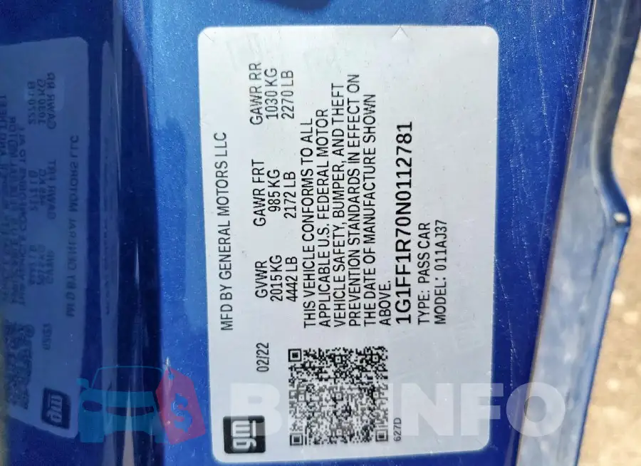 1G1FF1R70N0112781 Photo# 13