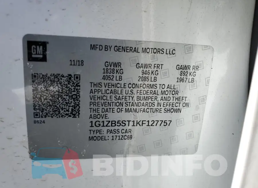 1G1ZB5ST1KF127757 Photo# 12