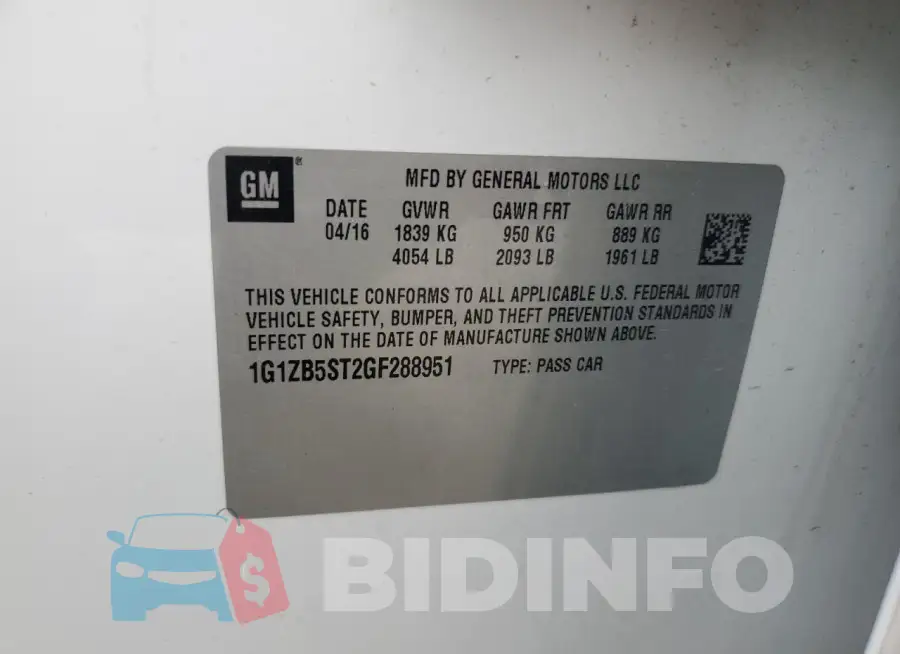 1G1ZB5ST2GF288951 Photo# 13