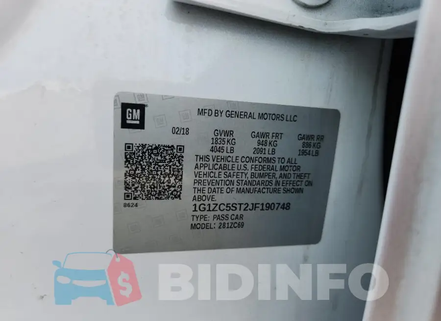 1G1ZC5ST2JF190748 Photo# 12