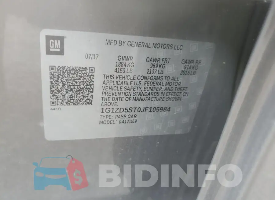 1G1ZD5ST0JF105984 Photo# 12