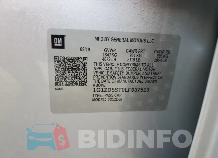 1G1ZD5ST0LF037513 Photo# 13