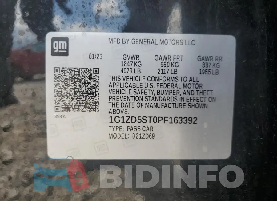 1G1ZD5ST0PF163392 Photo# 13