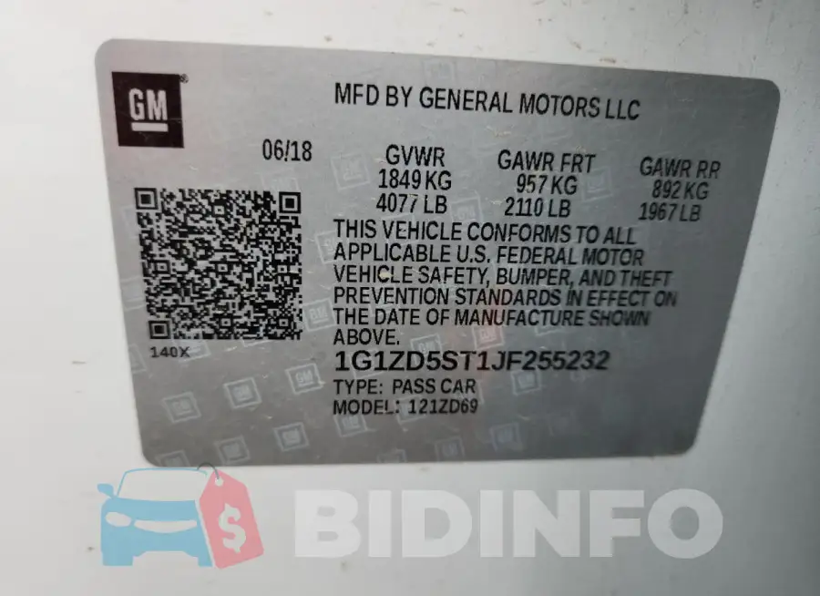 1G1ZD5ST1JF255232 Photo# 12