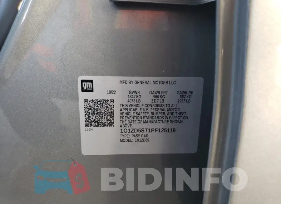 1G1ZD5ST1PF125119 Photo# 13