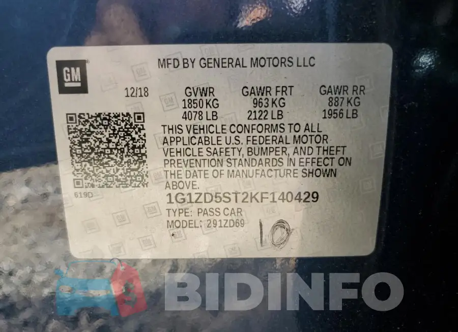 1G1ZD5ST2KF140429 Photo# 12
