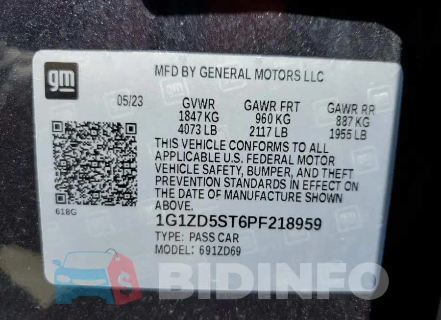 1G1ZD5ST6PF218959 Photo# 13