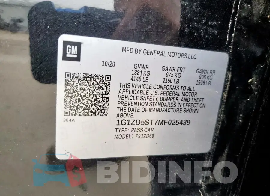 1G1ZD5ST7MF025439 Photo# 12