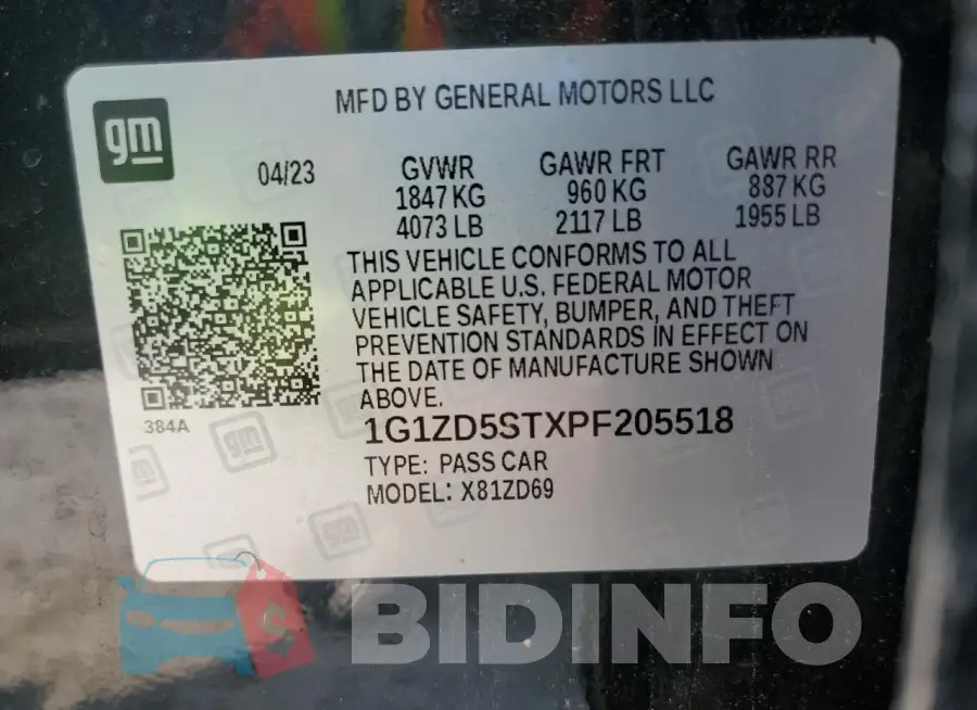 1G1ZD5STXPF205518 Photo# 12