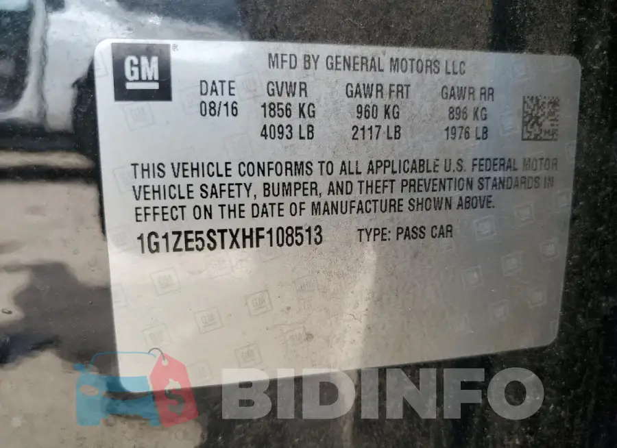 1G1ZE5STXHF108513 Photo# 12