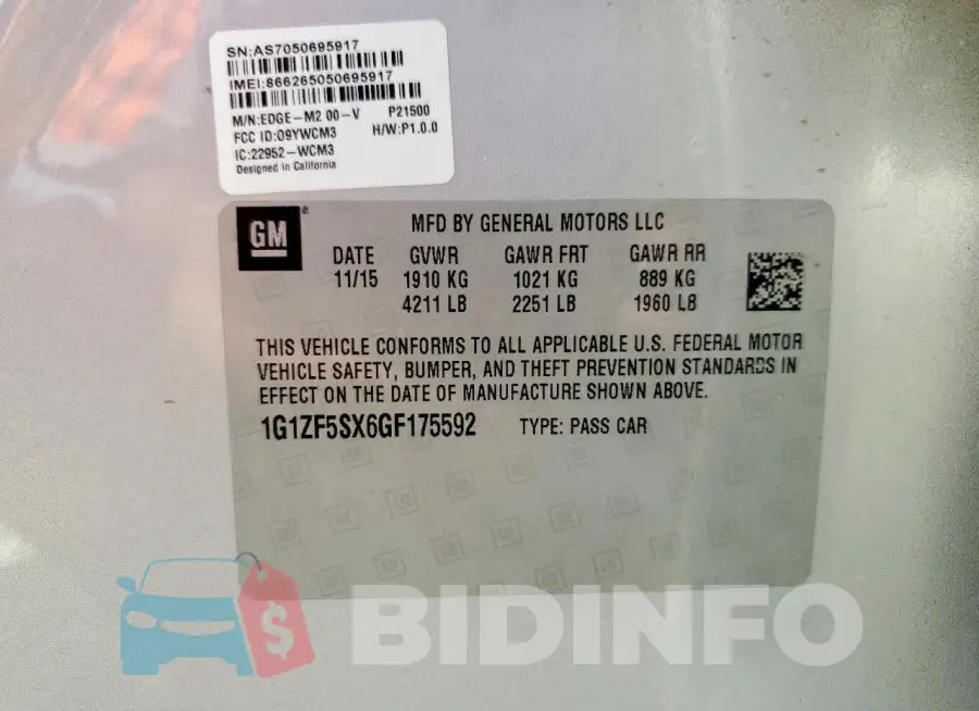 1G1ZF5SX6GF175592 Photo# 12