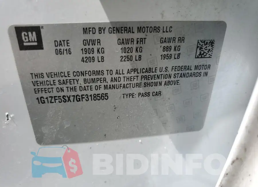 1G1ZF5SX7GF318565 Photo# 12