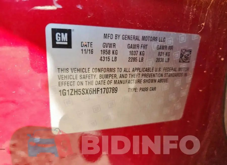 1G1ZH5SX6HF170789 Photo# 12