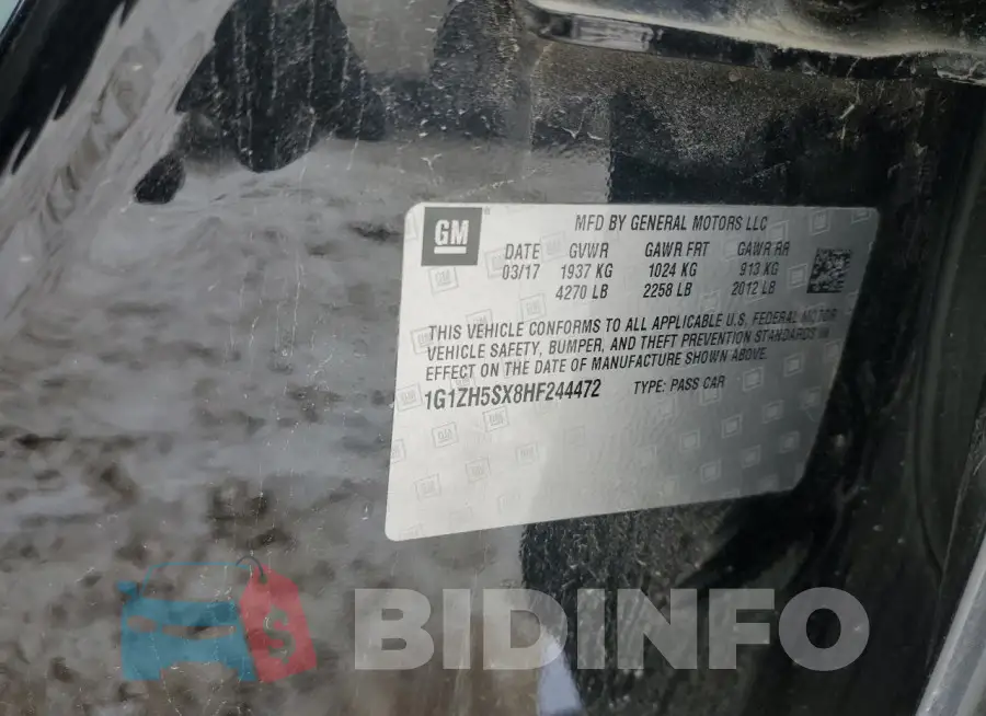 1G1ZH5SX8HF244472 Photo# 12