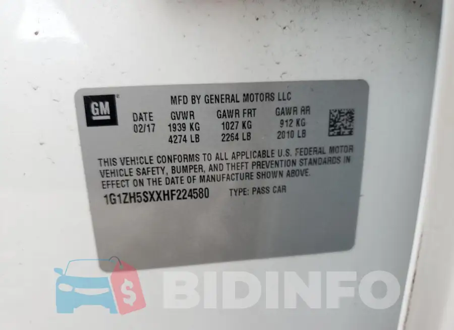 1G1ZH5SXXHF224580 Photo# 12