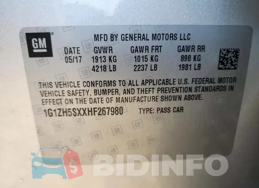 1G1ZH5SXXHF267980 Photo# 12