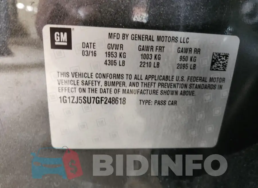 1G1ZJ5SU7GF248618 Photo# 12