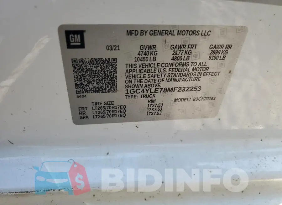 1GC4YLE78MF232253 Photo# 12