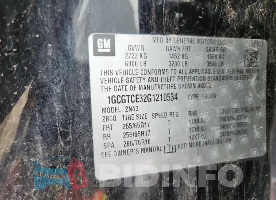 1GCGTCE32G1210534 Photo# 12