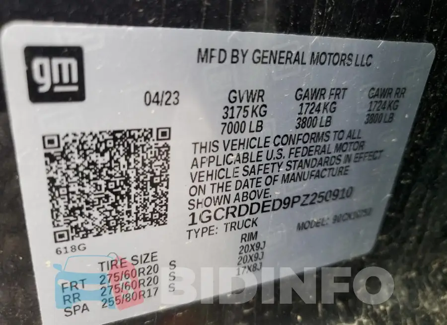 1GCRDDED9PZ250910 Photo# 12