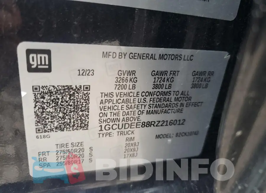 1GCUDEE88RZ216012 Photo# 12