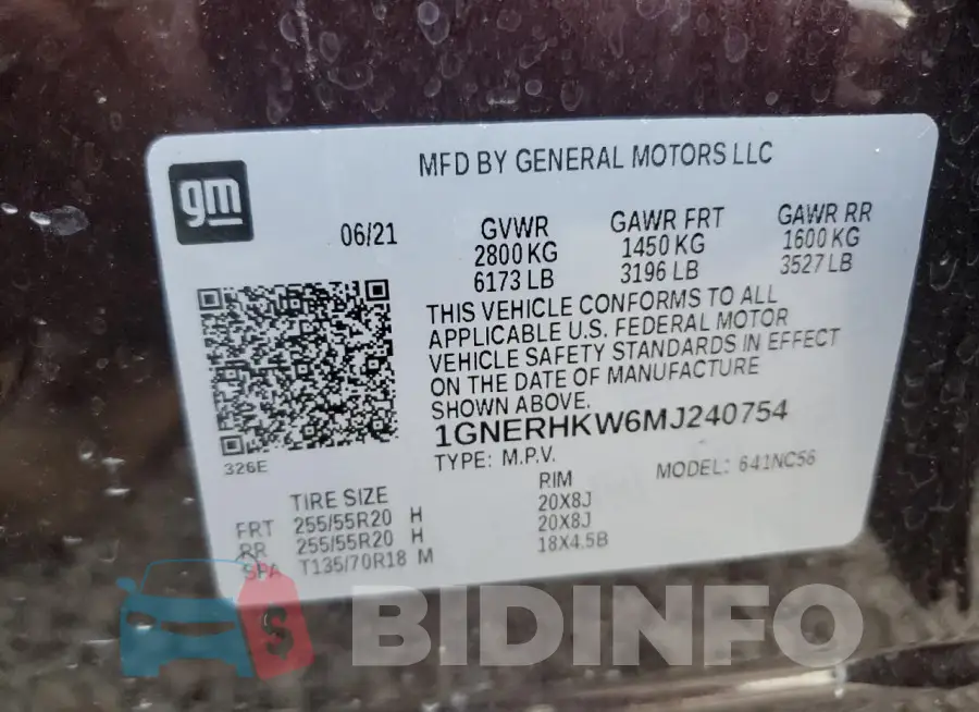 1GNERHKW6MJ240754 Photo# 14