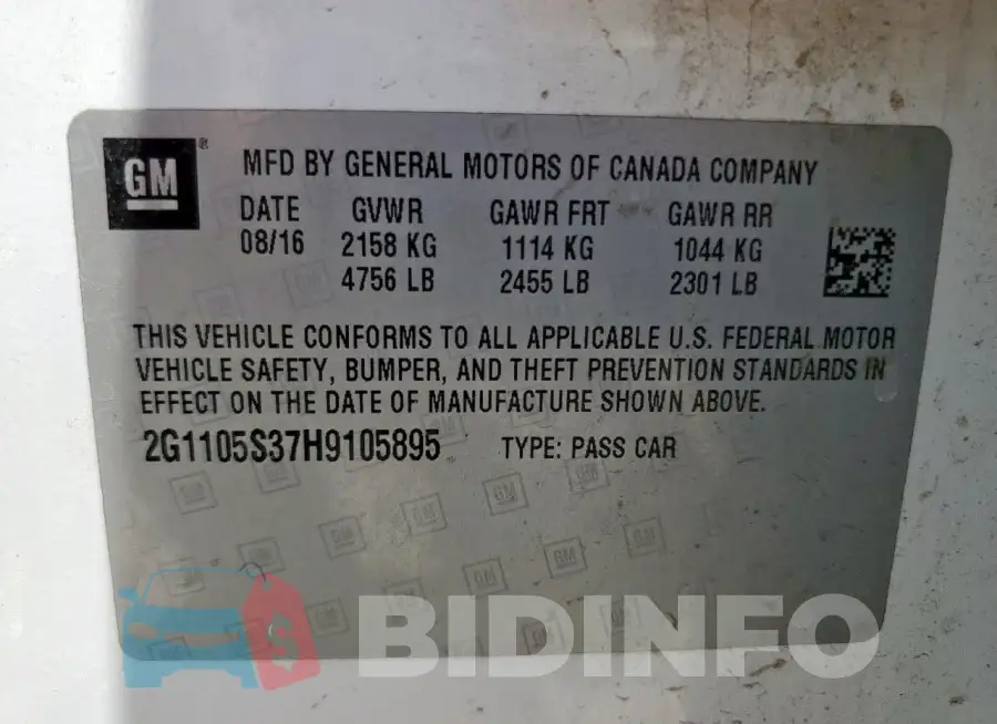 2G1105S37H9105895 Photo# 12