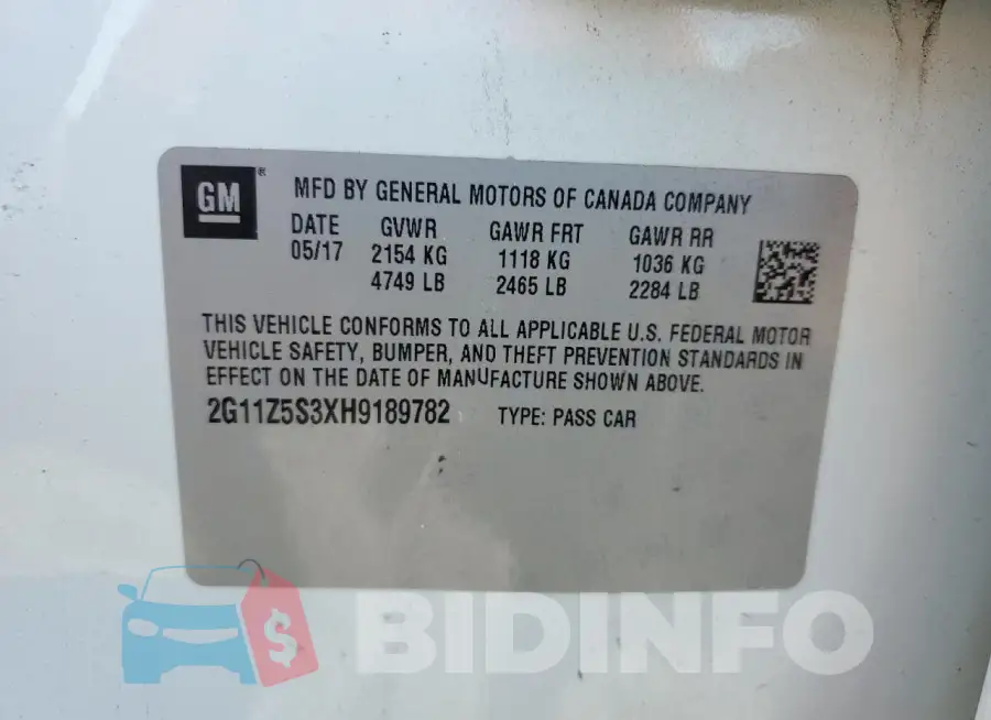 2G11Z5S3XH9189782 Photo# 12