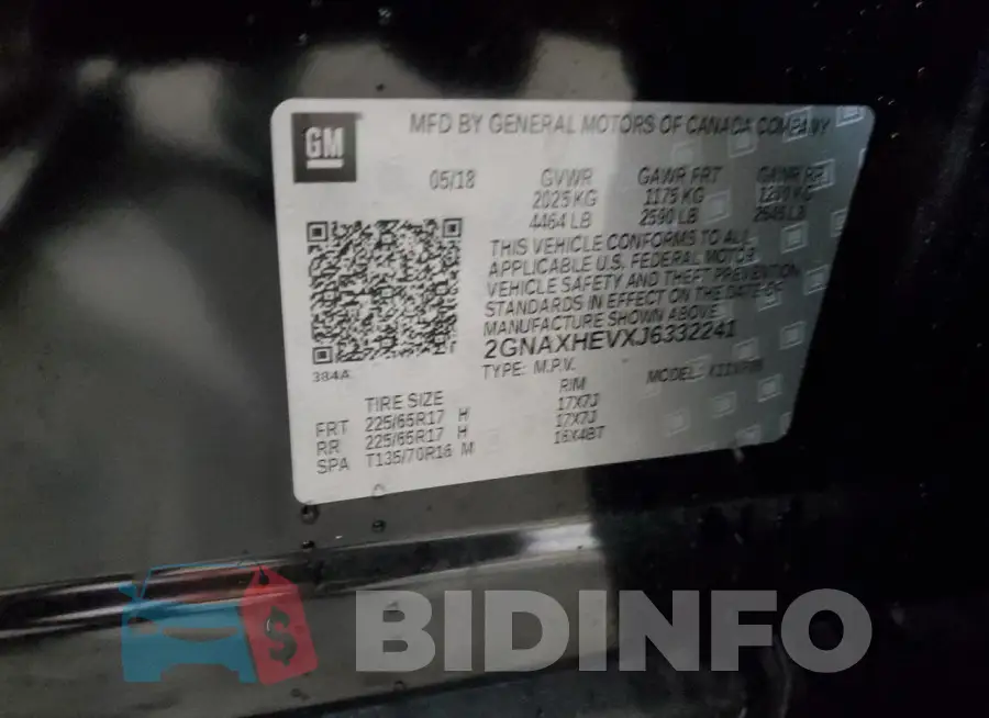 2GNAXHEVXJ6332241 Photo# 14