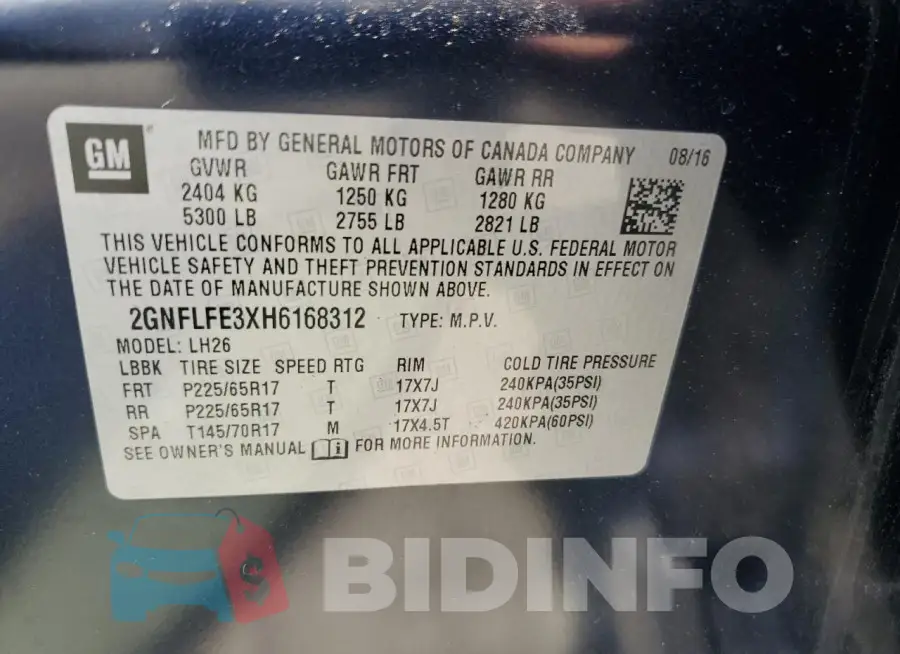 2GNFLFE3XH6168312 Photo# 13